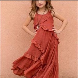 Mia Joy Joyfolie Fae Midi Dress in Clay - Girls Size 7